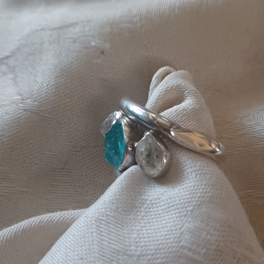 Lilly Barrack Multi Stone Ring, Herkimer Diamonds… - image 6